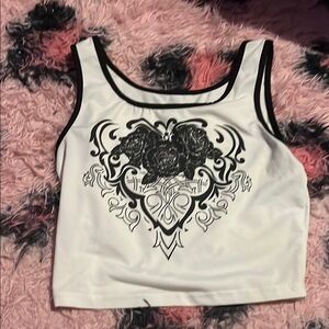 Women's Black and White Graphic Tank Top